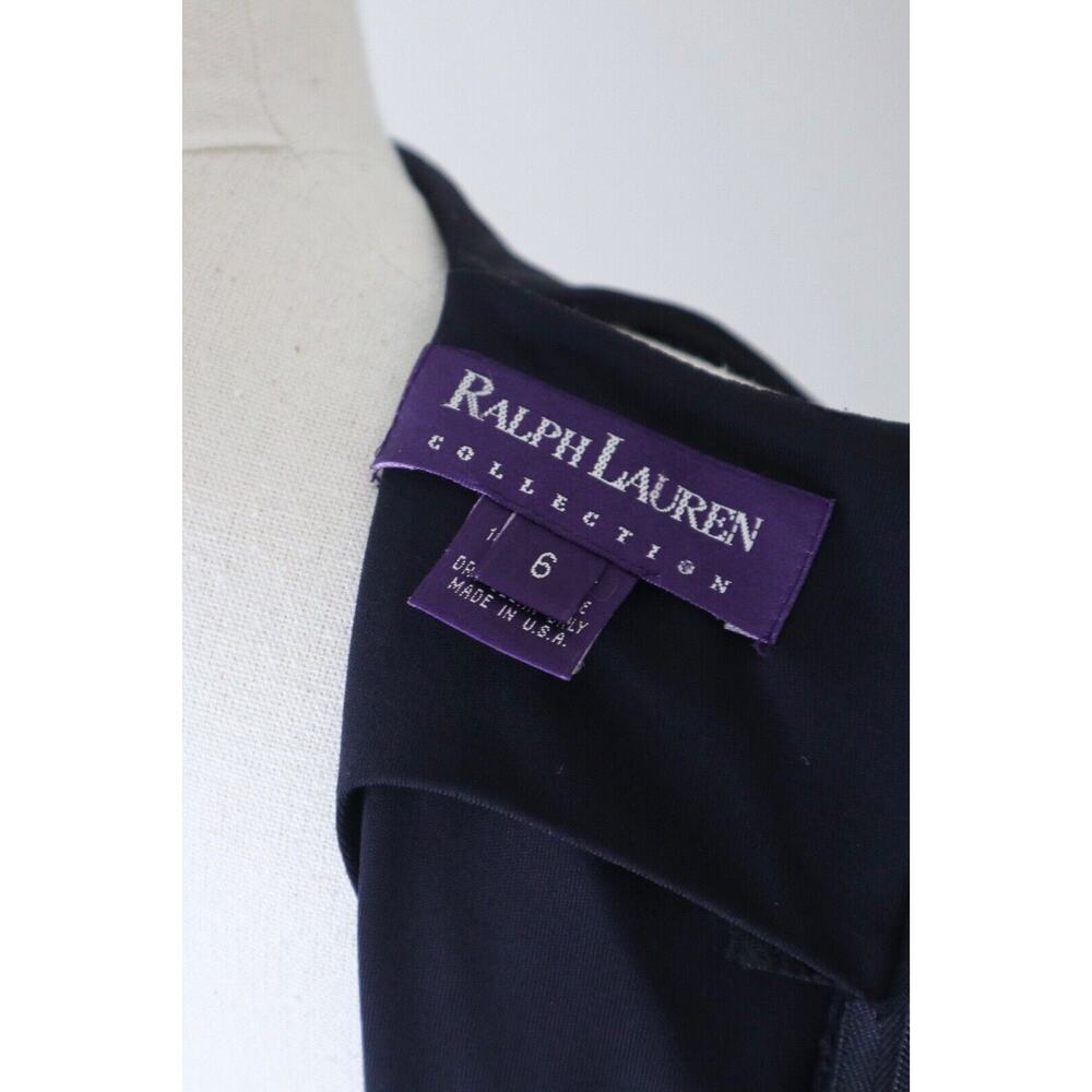 Vintage 1990s Ralph Lauren Collection Size 4 Rayon Jersey Maxi Navy Blue - Picture 10 of 12